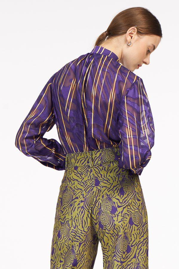 Annie P Shimmering Shirt Lines Purple