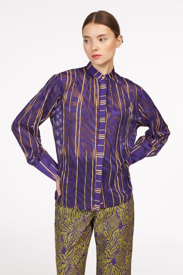 annie p Shimmering Shirt Lines Purple