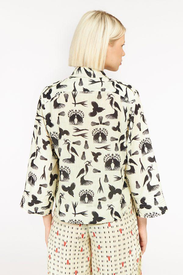 Annie P Short Safari Jacket Xerox Birds