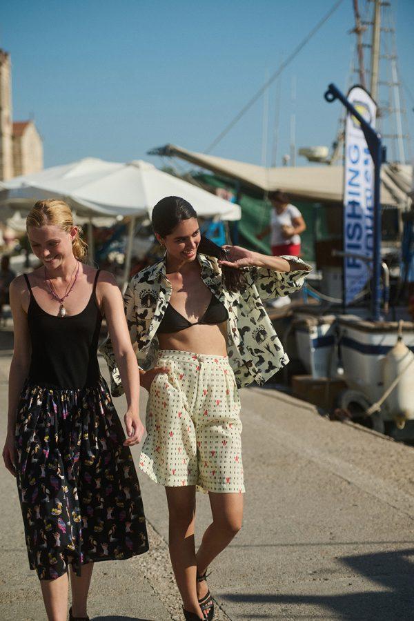 Annie P Short Safari Jacket Xerox Birds