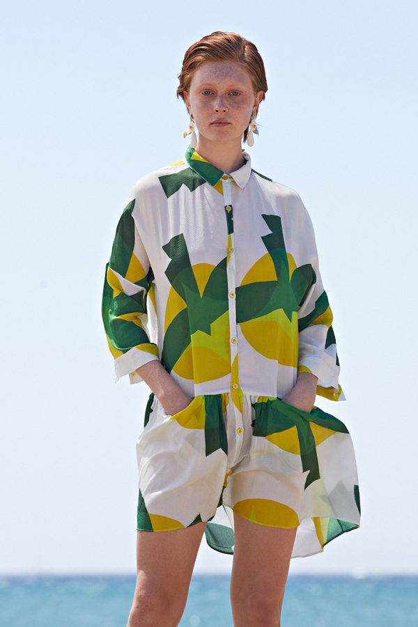 annie p Shorts Snake Yellow