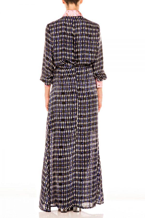 Annie P Silk Skirt Fishnet Blue