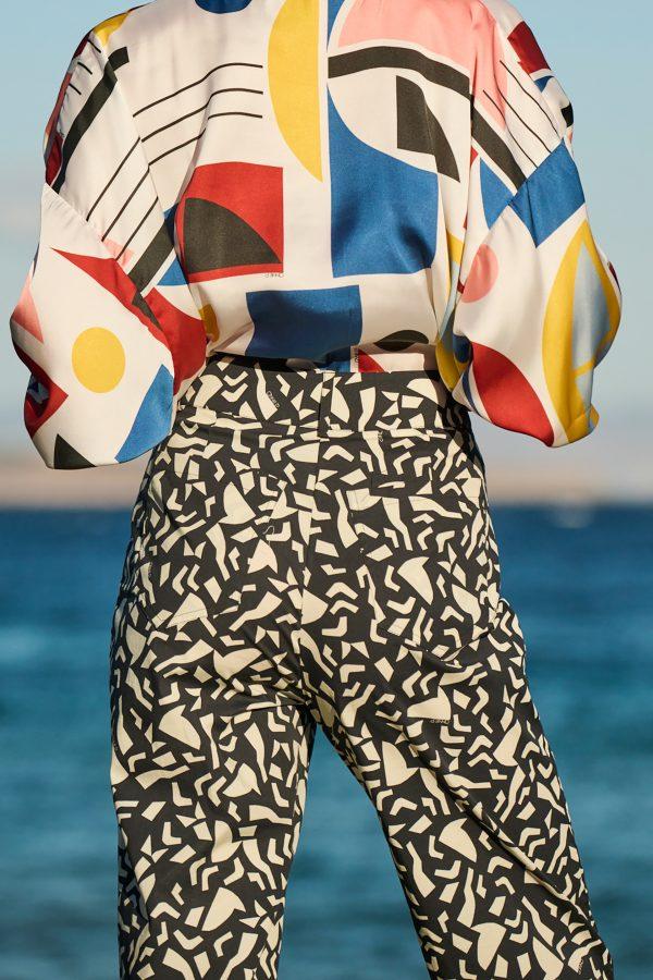 Annie P Summer Blouse Bauhaus White