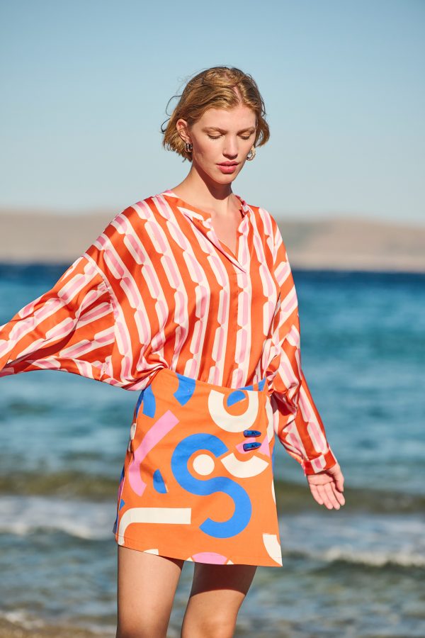 Annie P Summer Blouse Pills Orange