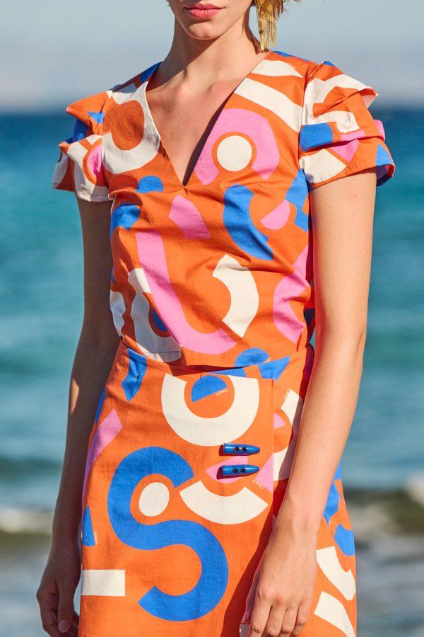 Annie P Twiggy Skirt Candybag Orange