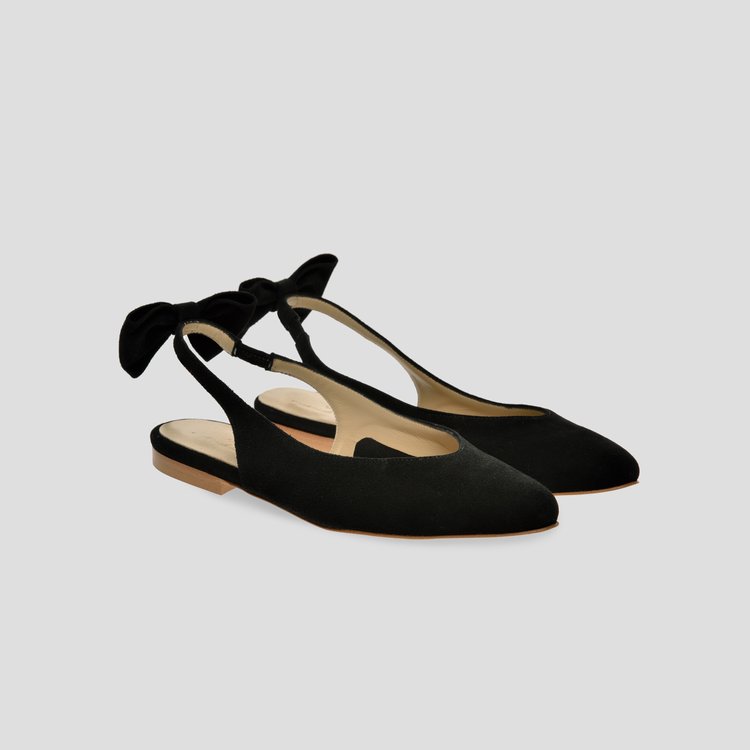 Anniel Jackie Bow Slingback NEW BLACK