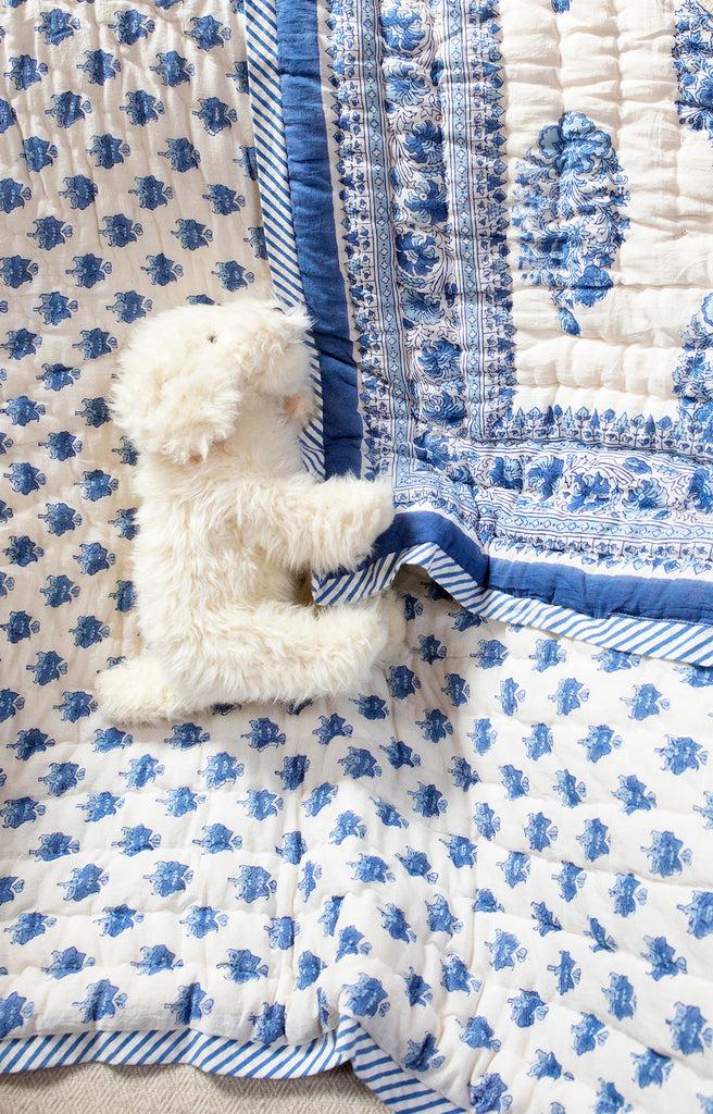 Anokhi Baby Quilt In Blue Bouquet