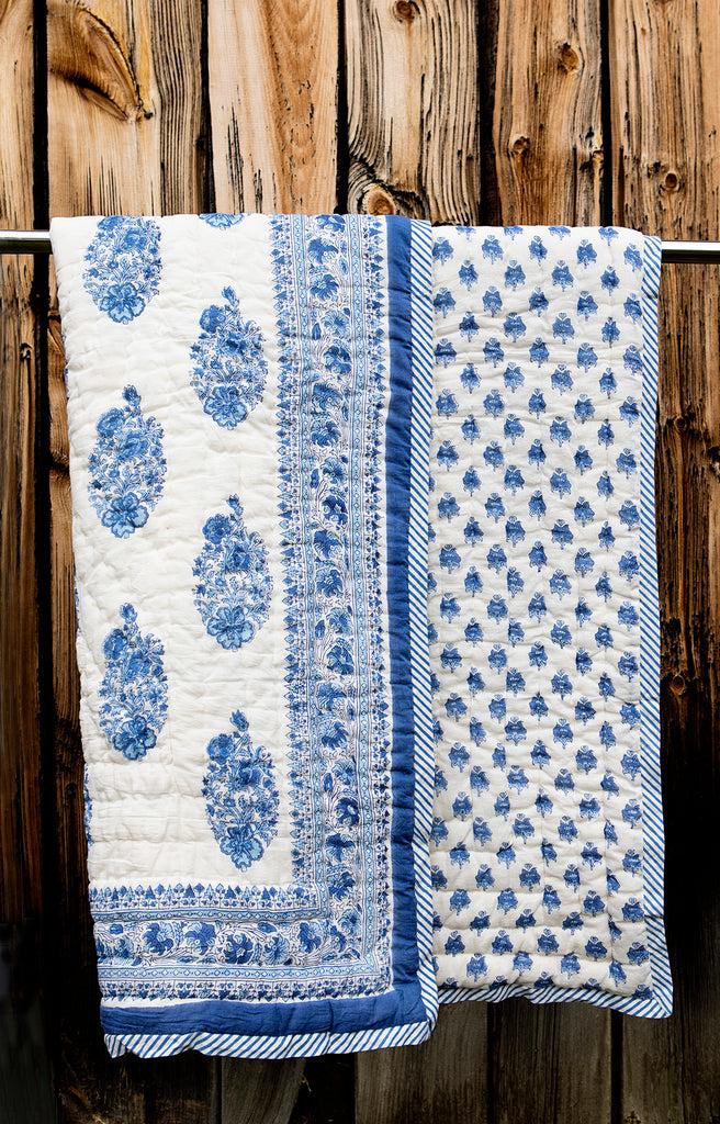 Anokhi Baby Quilt In Blue Bouquet