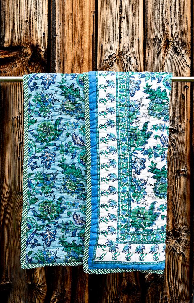 Anokhi Baby Quilt In Damask White