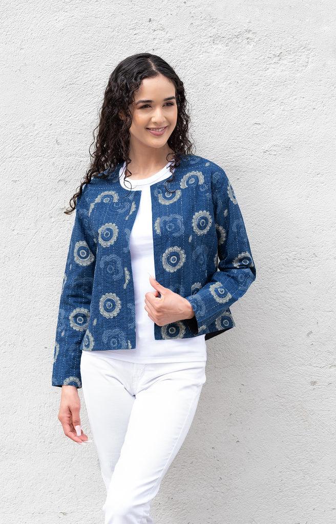 anokhi Bolero Jacket in Moonlit Daisy