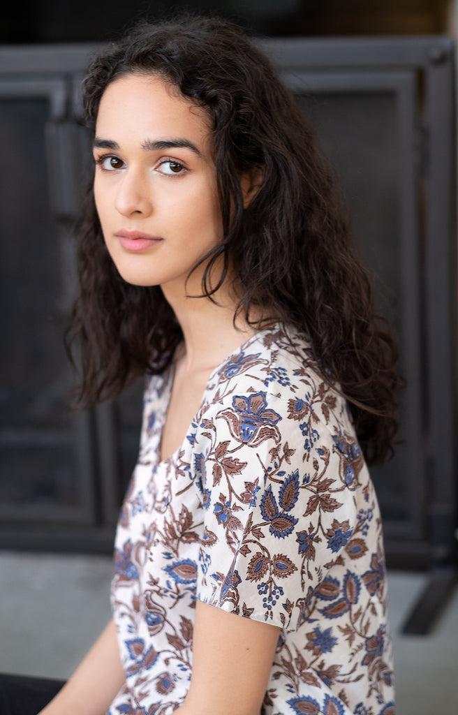 anokhi Bundi Tee in Colonial Floral