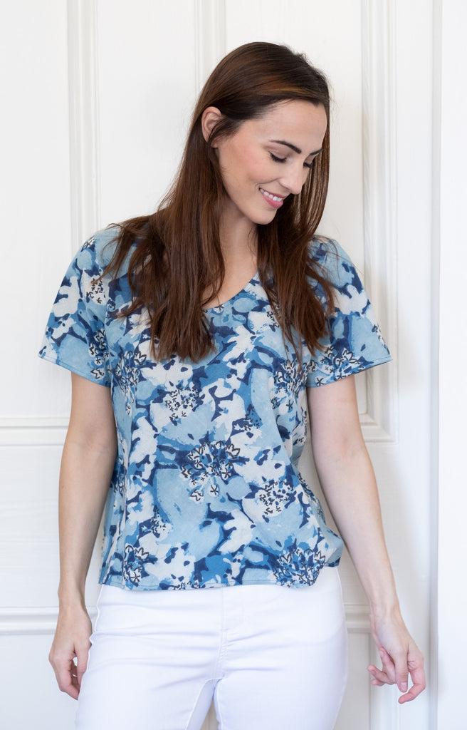 anokhi Bundi Tee in Snowy Day