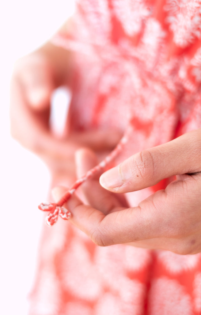 Anokhi Button Sundress In Coral Motif