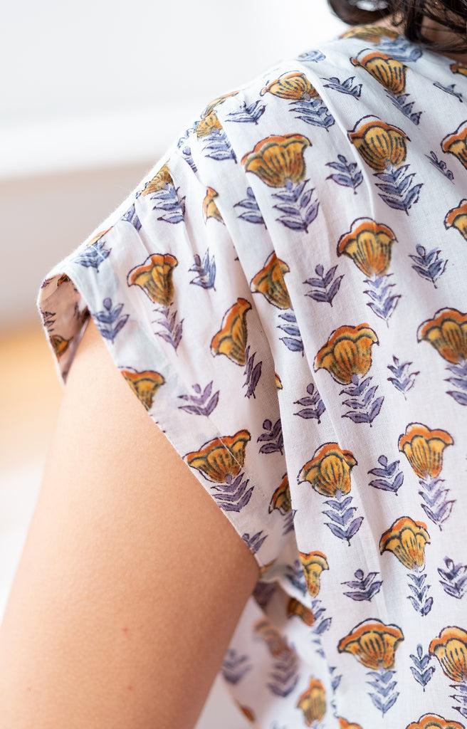 Anokhi Cap Tee In Gold Tulip