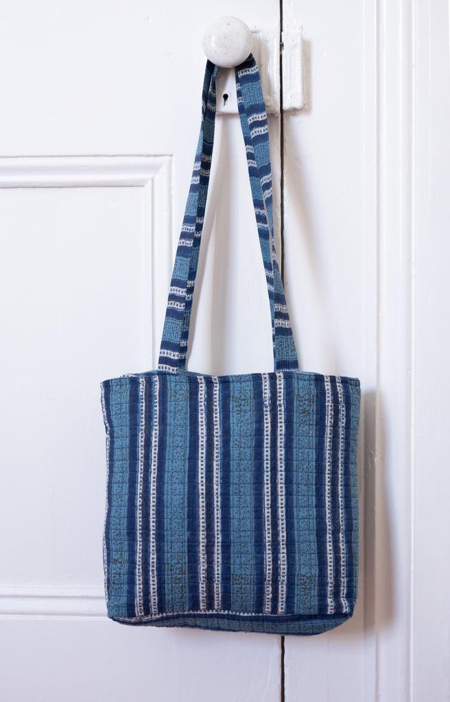 Anokhi City Bag In Denim Stripe