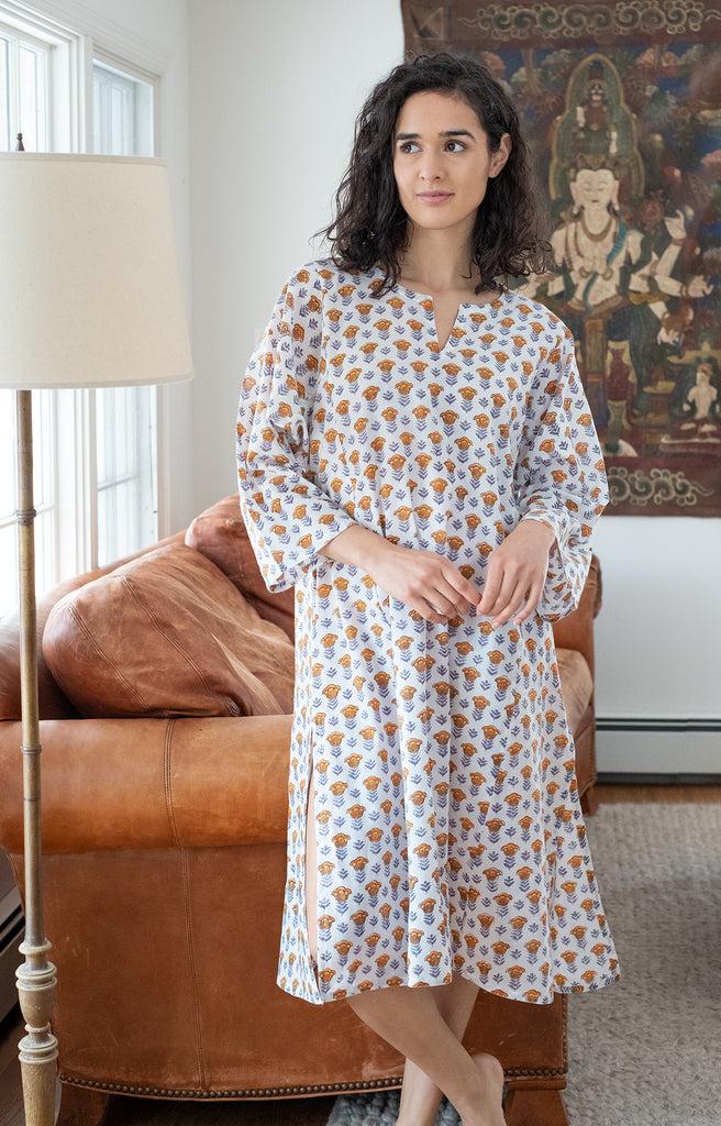 anokhi Classic Tunic in Gold Tulip