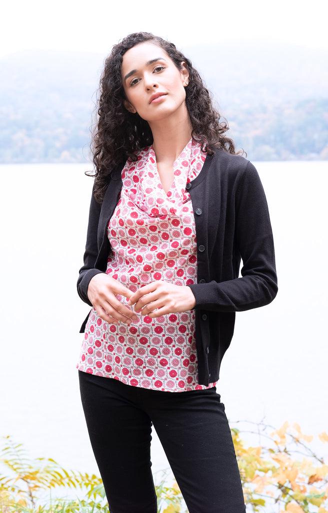 anokhi Cowl Tank in Sweet Rose