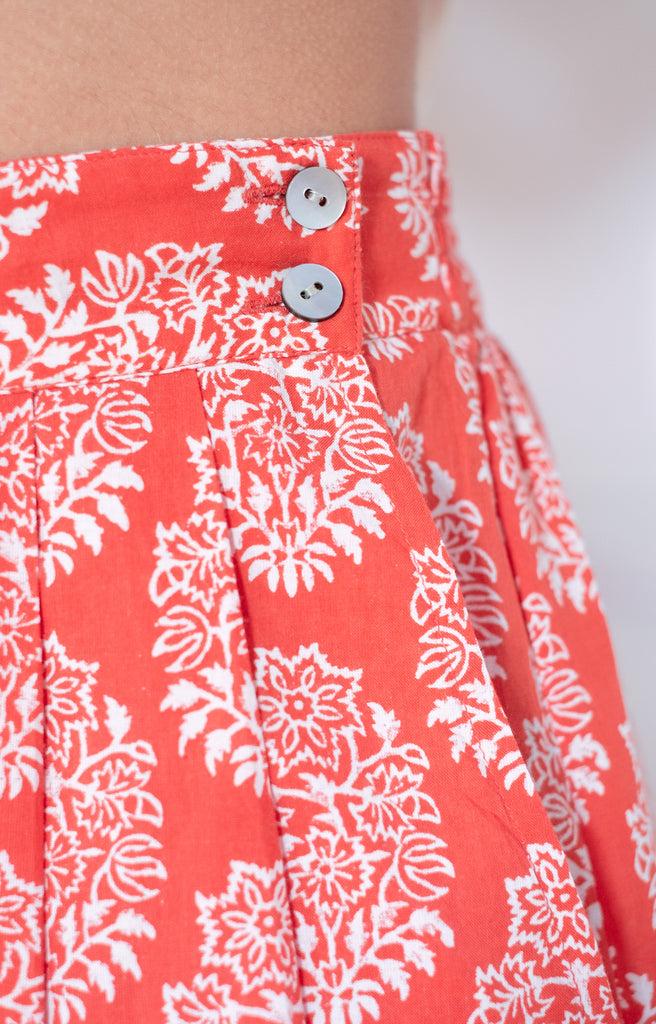 Anokhi Culottes In Coral Motif