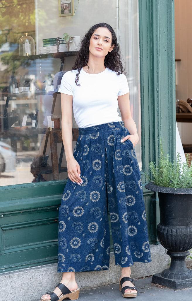 anokhi Culottes in Moonlit Daisy
