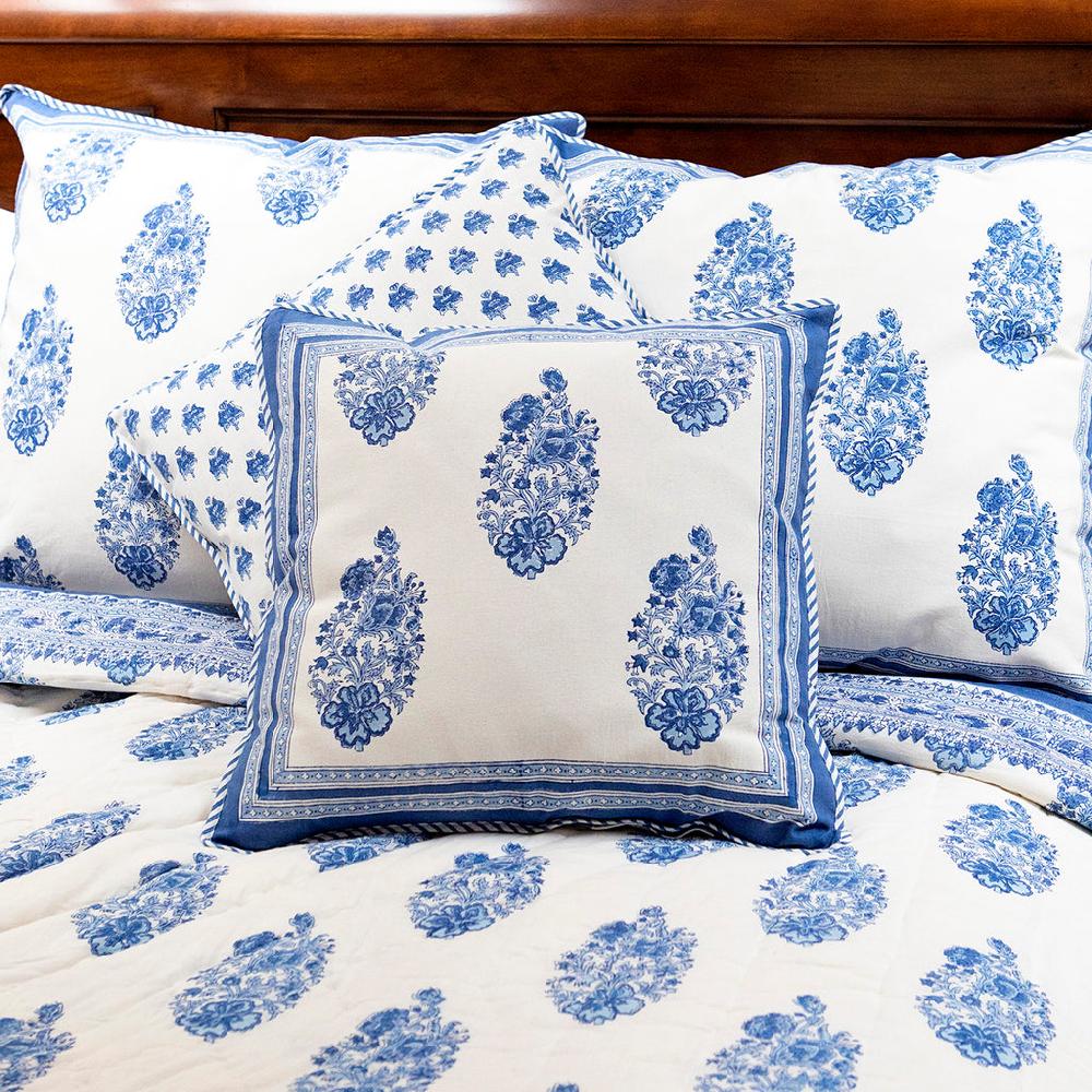 anokhi Cushion Covers in Blue Bouquet