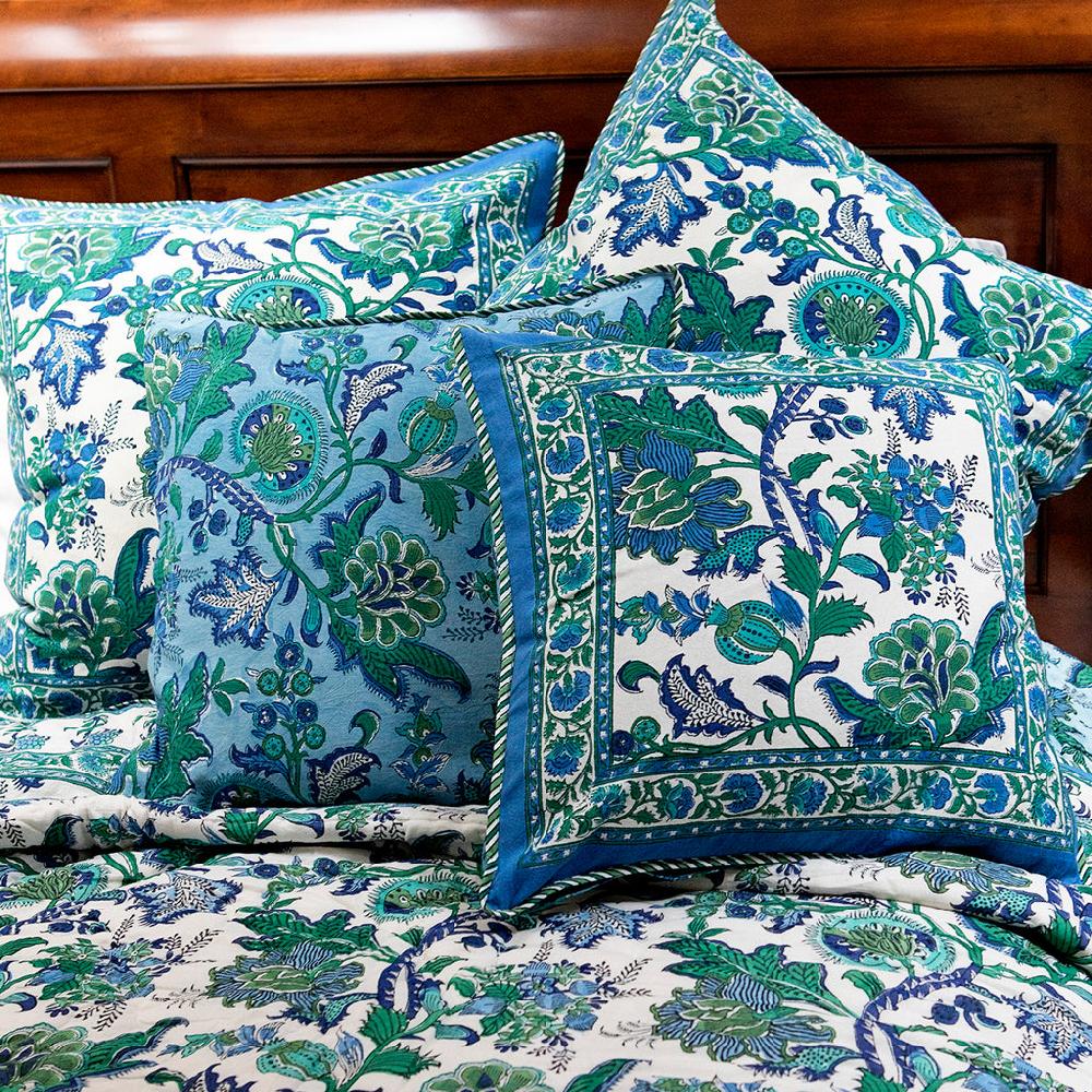 anokhi Cushion Covers in Damask White