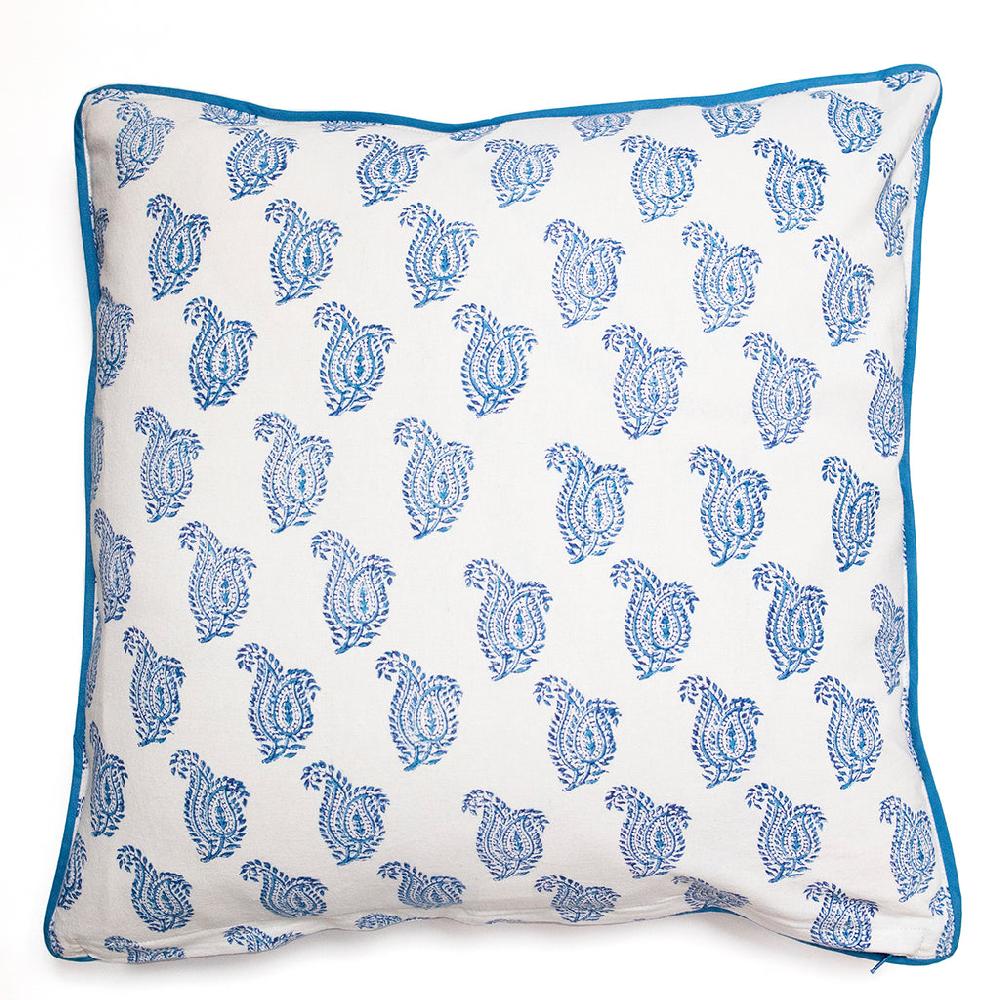 Anokhi Cushion Covers In Denim Double Paisley