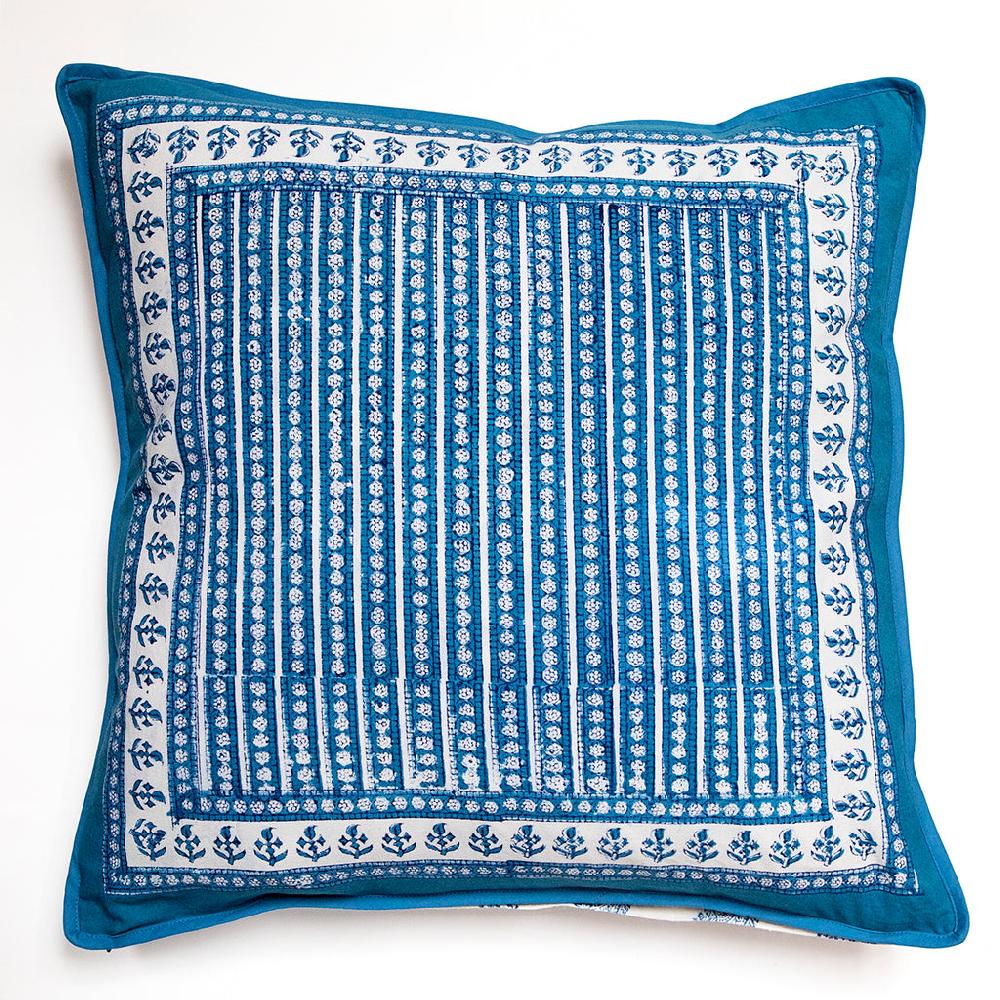 Anokhi Cushion Covers In Denim Double Paisley