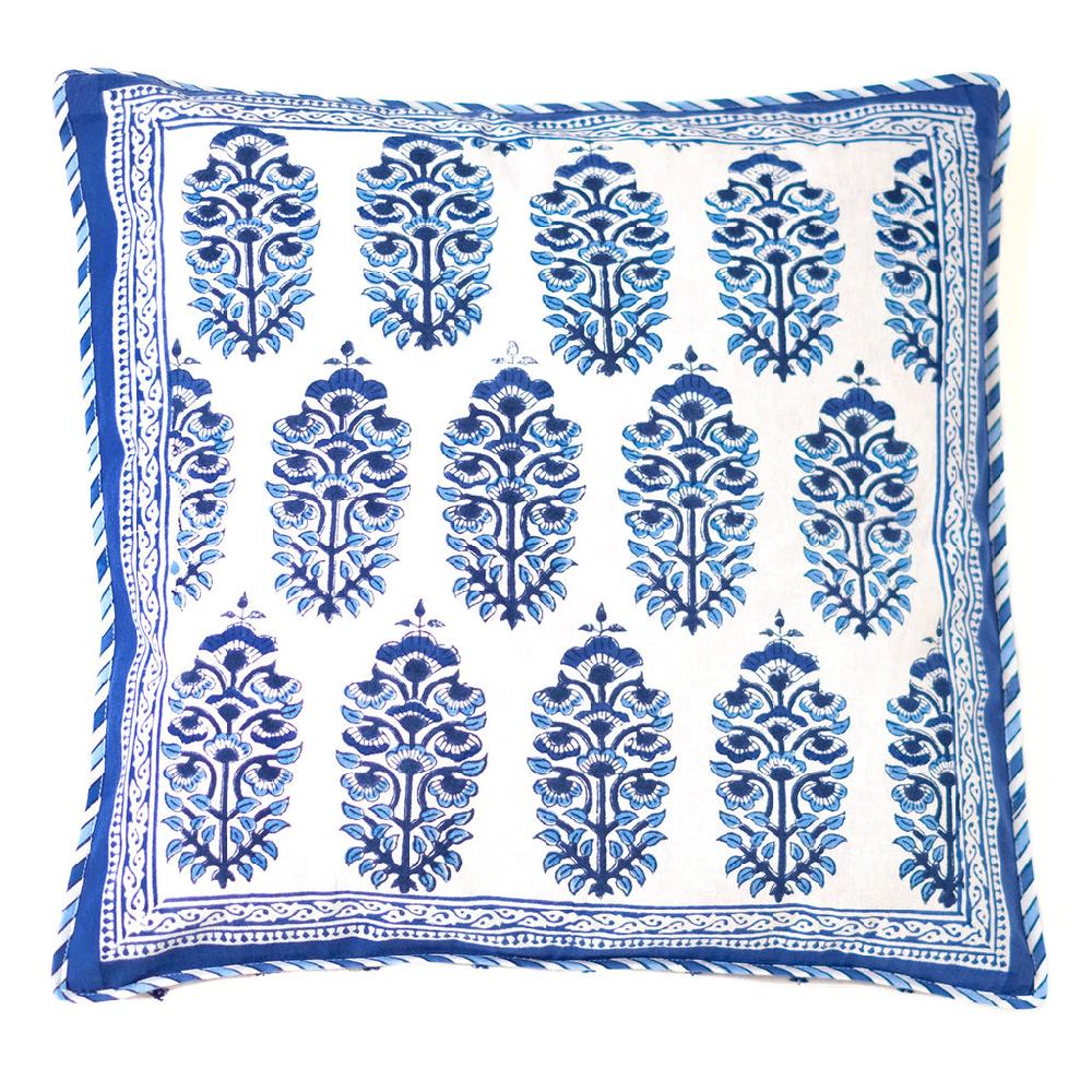 anokhi Cushion Covers in Moghul Blue