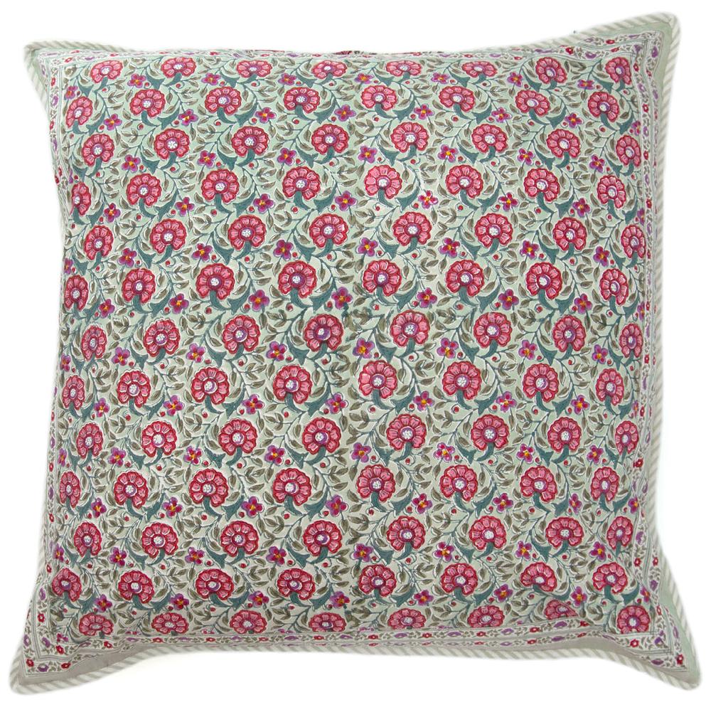 anokhi Cushion Covers in Sage Cheer