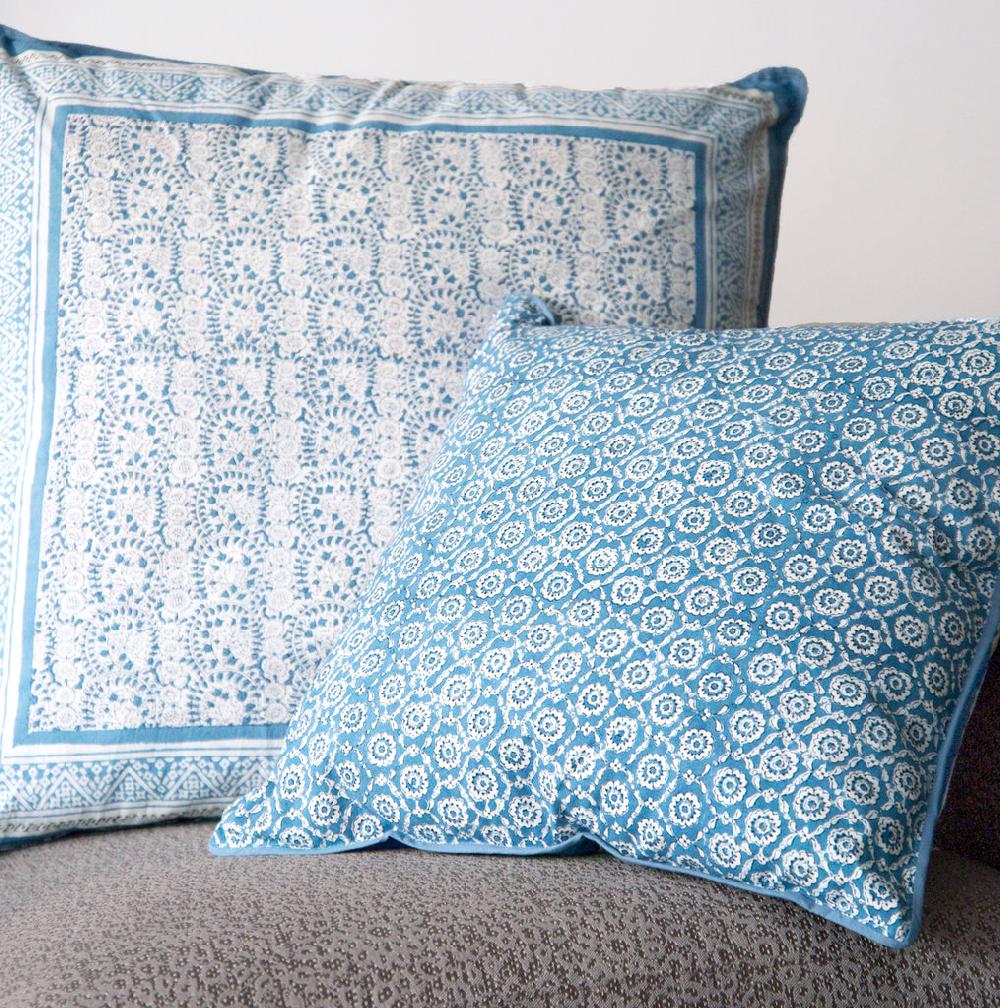 anokhi Cushion Covers in Wedgwood Lace