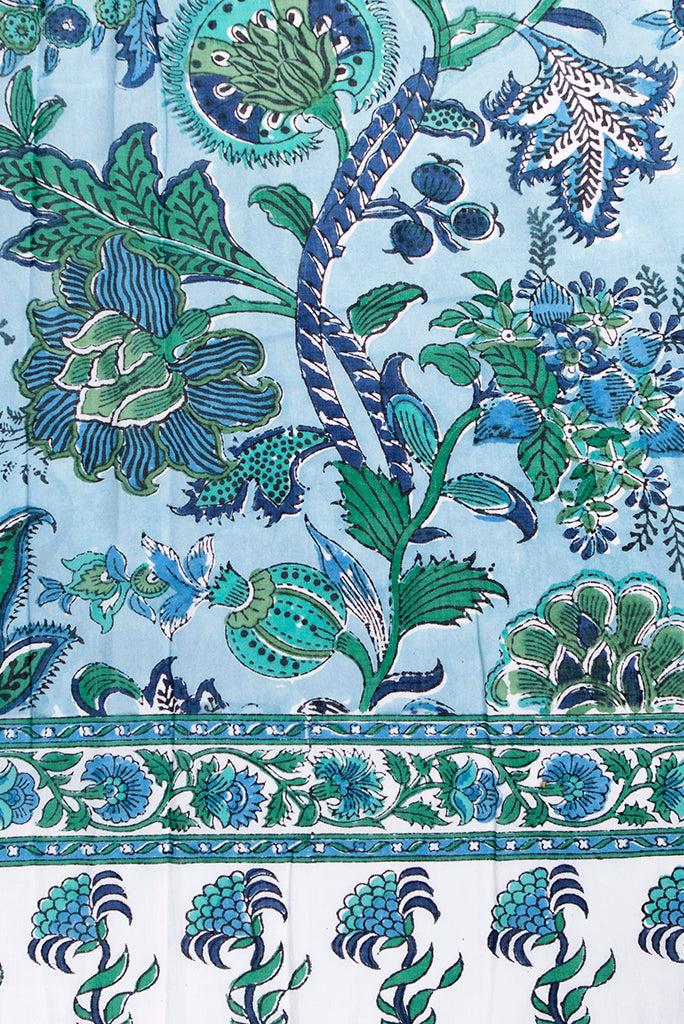 Anokhi Drawstring Kaftan In Damask Sky