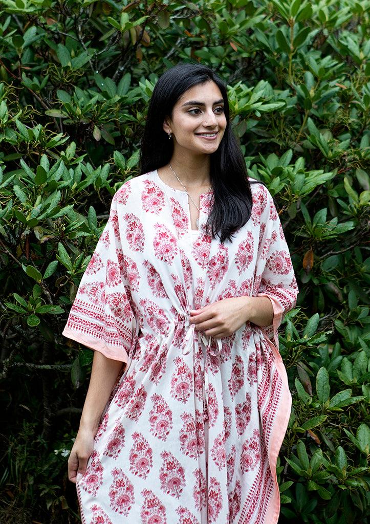 Anokhi Drawstring Kaftan In Farrah Paisley