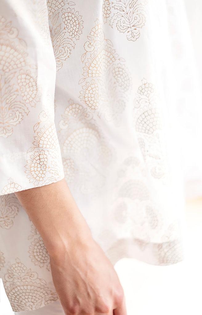 Anokhi Easy Shirt In Gold Stamp