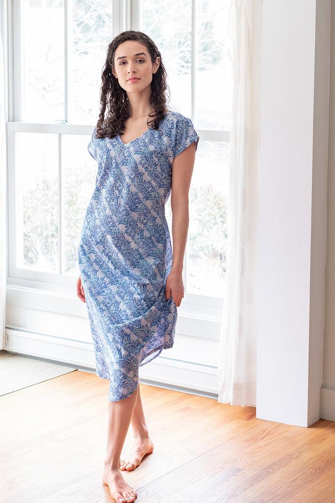 Anokhi Ella Dress In Vine Leaves