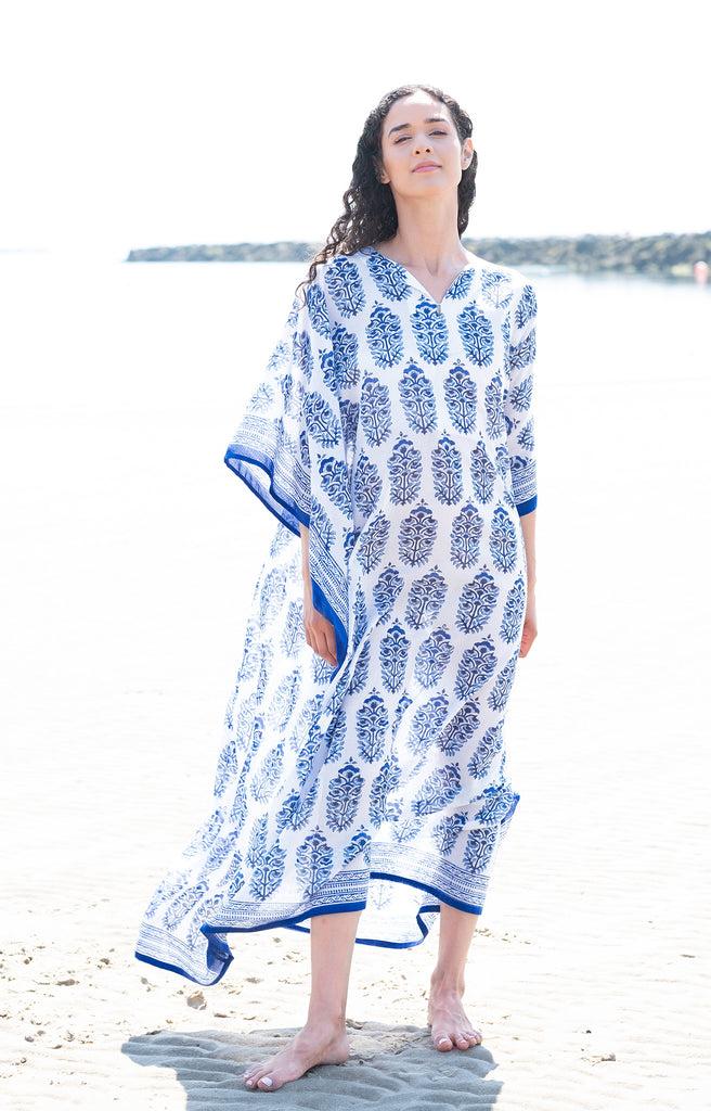 anokhi Kaftan in Moghul Blue