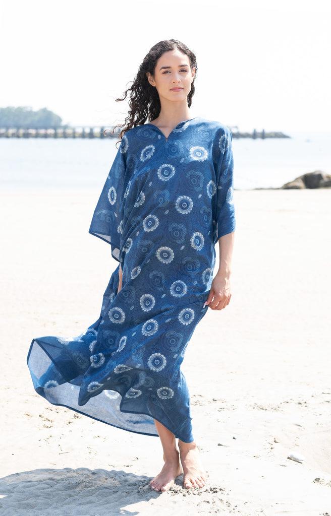 anokhi Kaftan in Moonlit Daisy