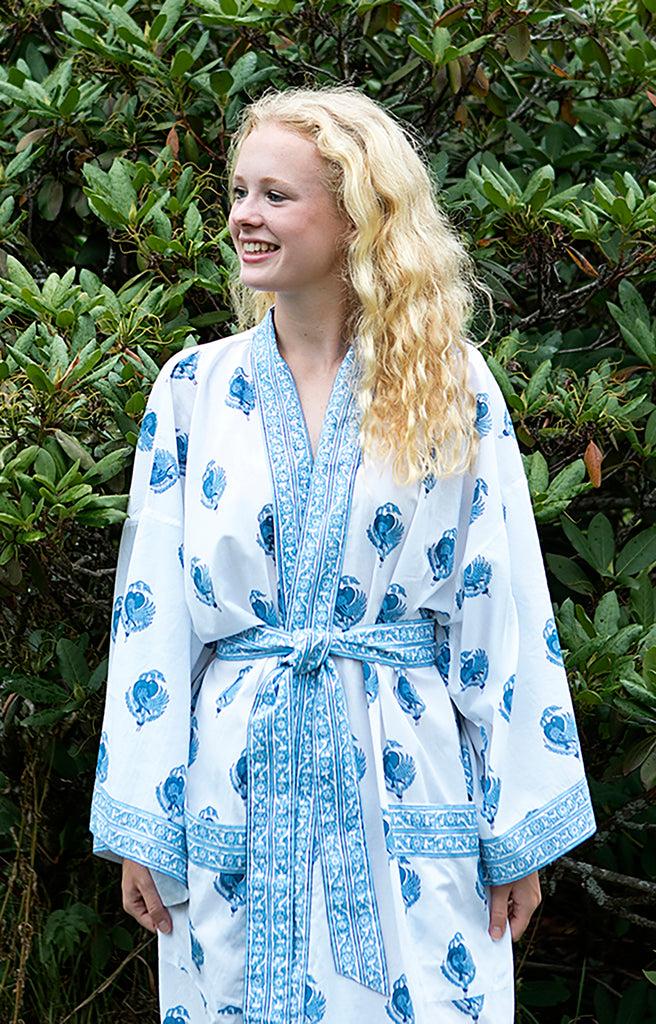 Anokhi Long Kimono In Turtle Dove