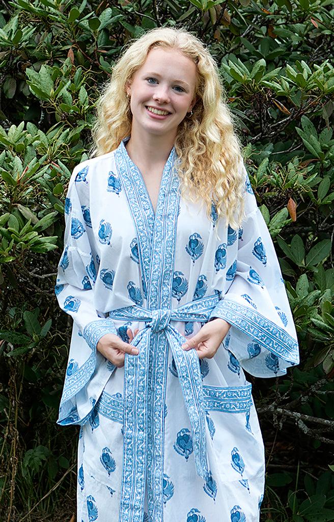 anokhi Long Kimono in Turtle Dove