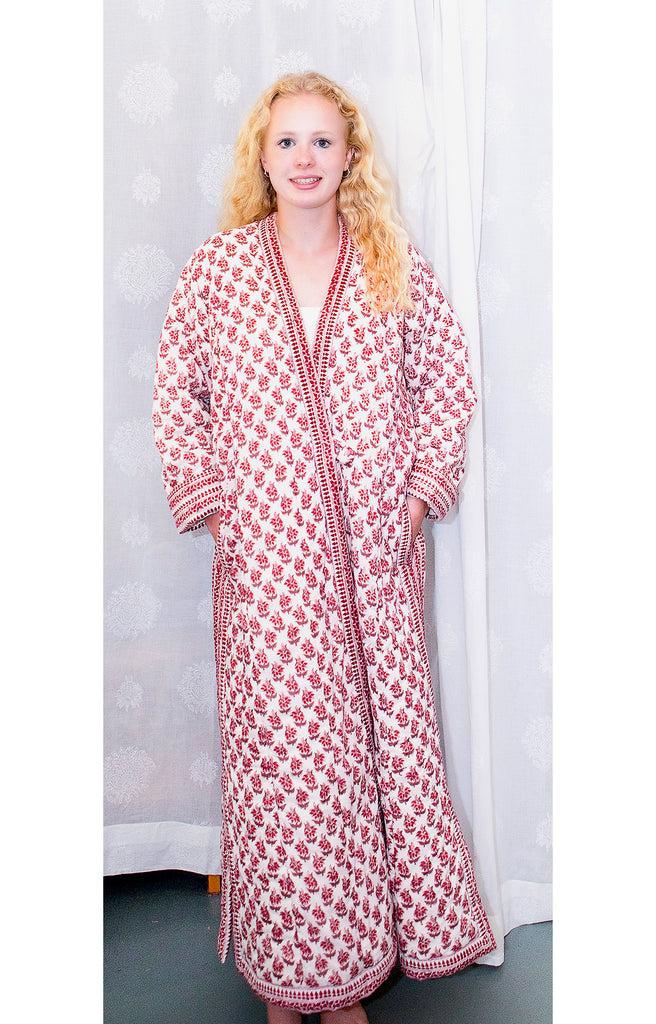 anokhi Petite Quilted Robe in Farrah Flower