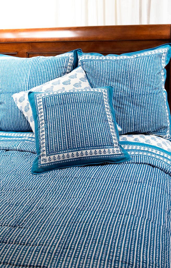 Anokhi Quilt In Denim Double Paisley