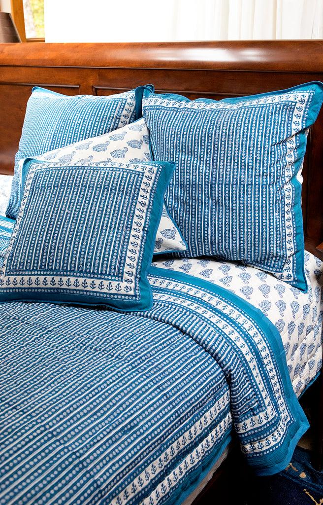 anokhi Quilt in Denim Double Paisley