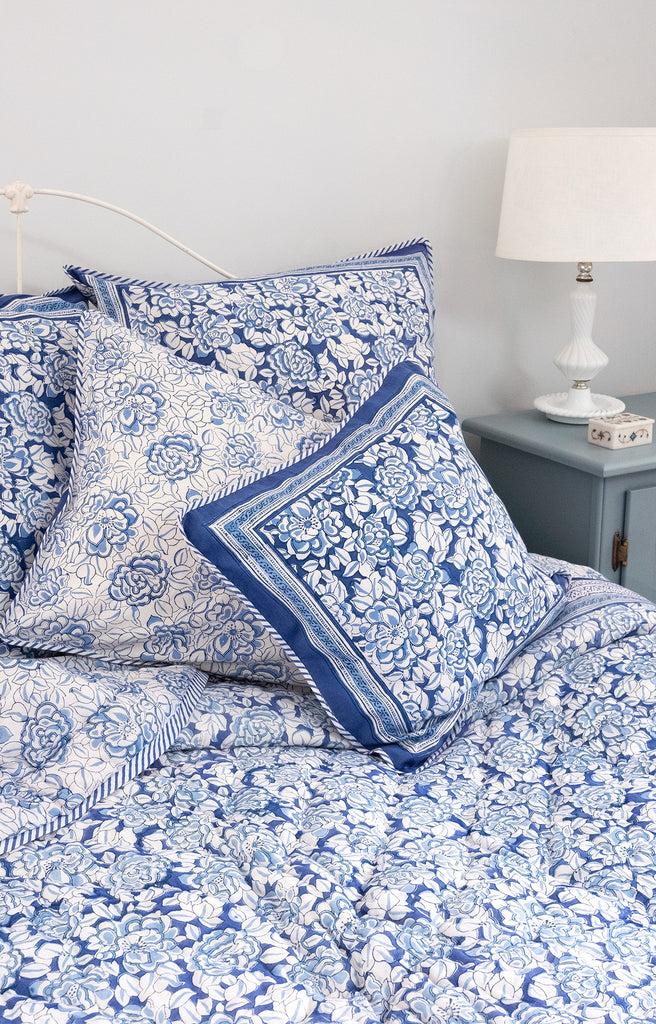 anokhi Quilt in Porcelain Flower Blue