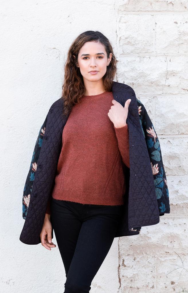 Anokhi Quilted Jacket In Night Lily