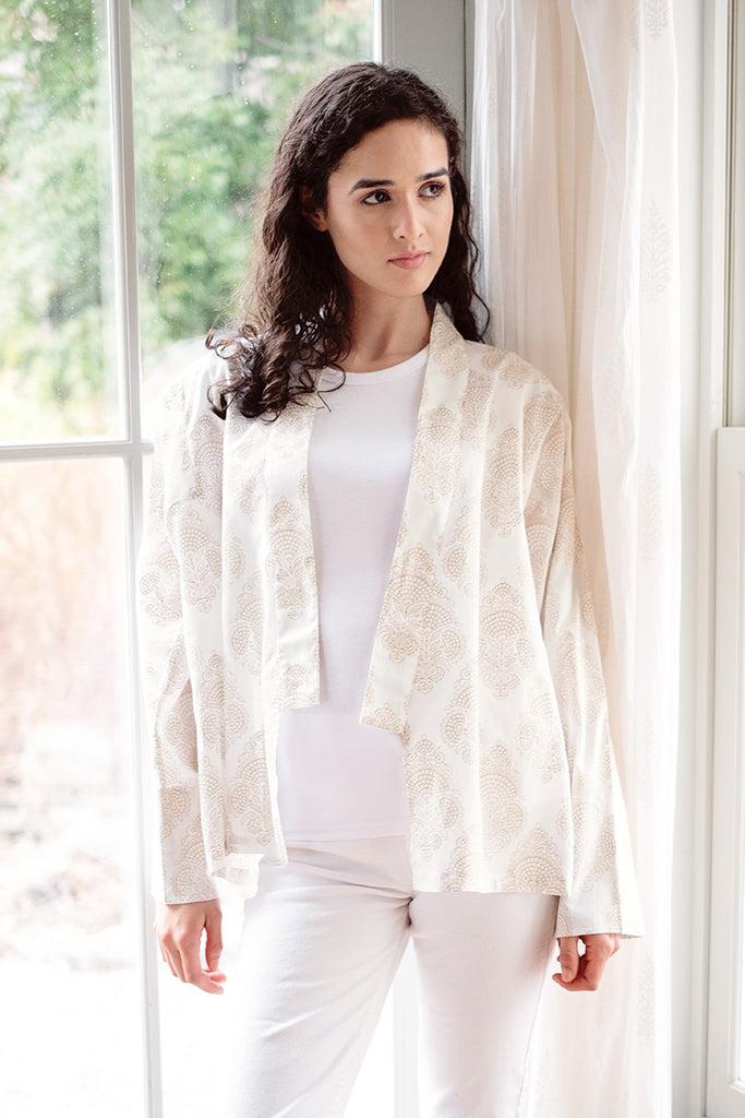 anokhi Sara Jacket in Gold Stamp