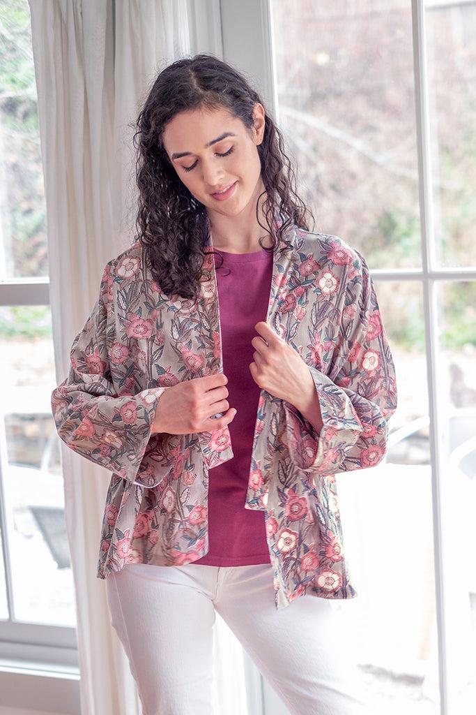 Anokhi Sara Jacket In Wild Rose
