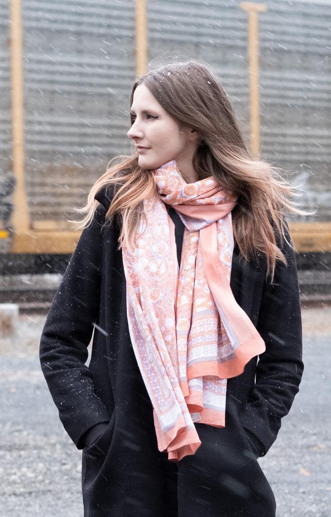 Anokhi Sarong In Peach Deco