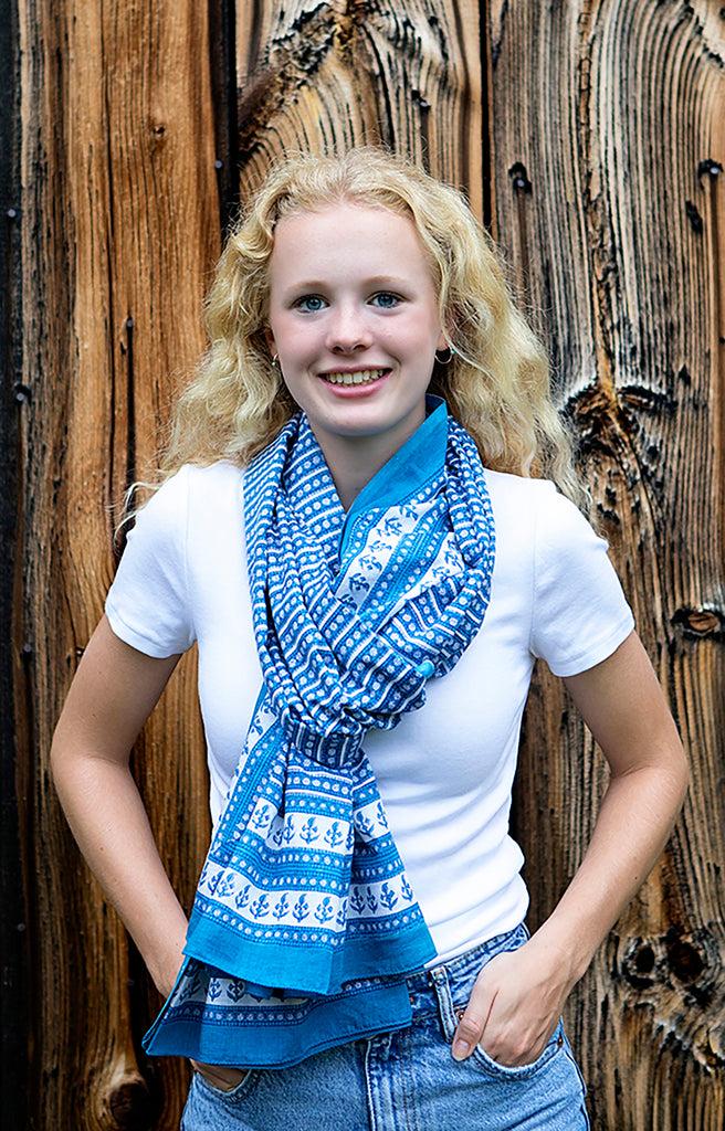 Anokhi Sarong In Striped Denim