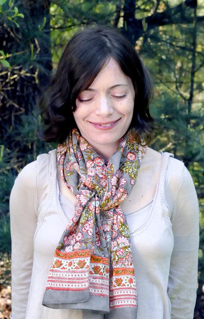 Anokhi Scarf In Autumn Garden