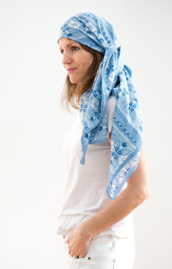 Anokhi Scarf In Blue Mosaic