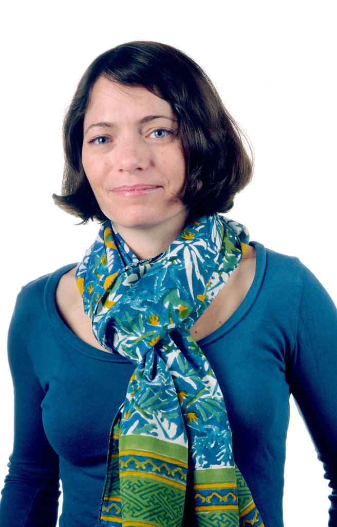 Anokhi Scarf In Blue Parrot